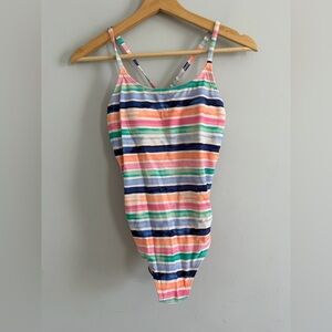 Athleta Girl Beachy Keen One Piece Sunset Stripe Size 16